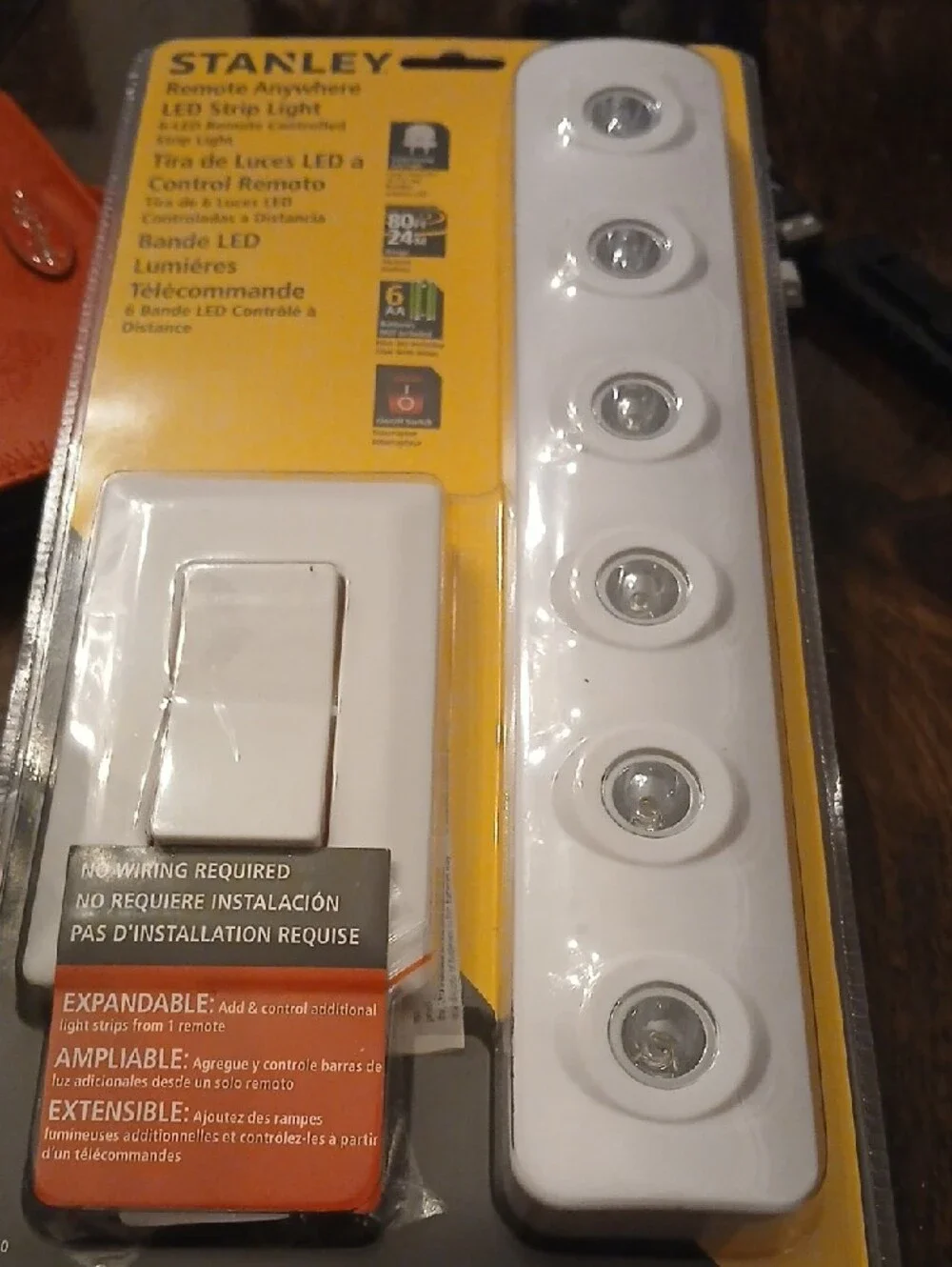 Stanley White LED Push-Button Light Bar with Remote - 6-Module Pack - Picture 2 of 3